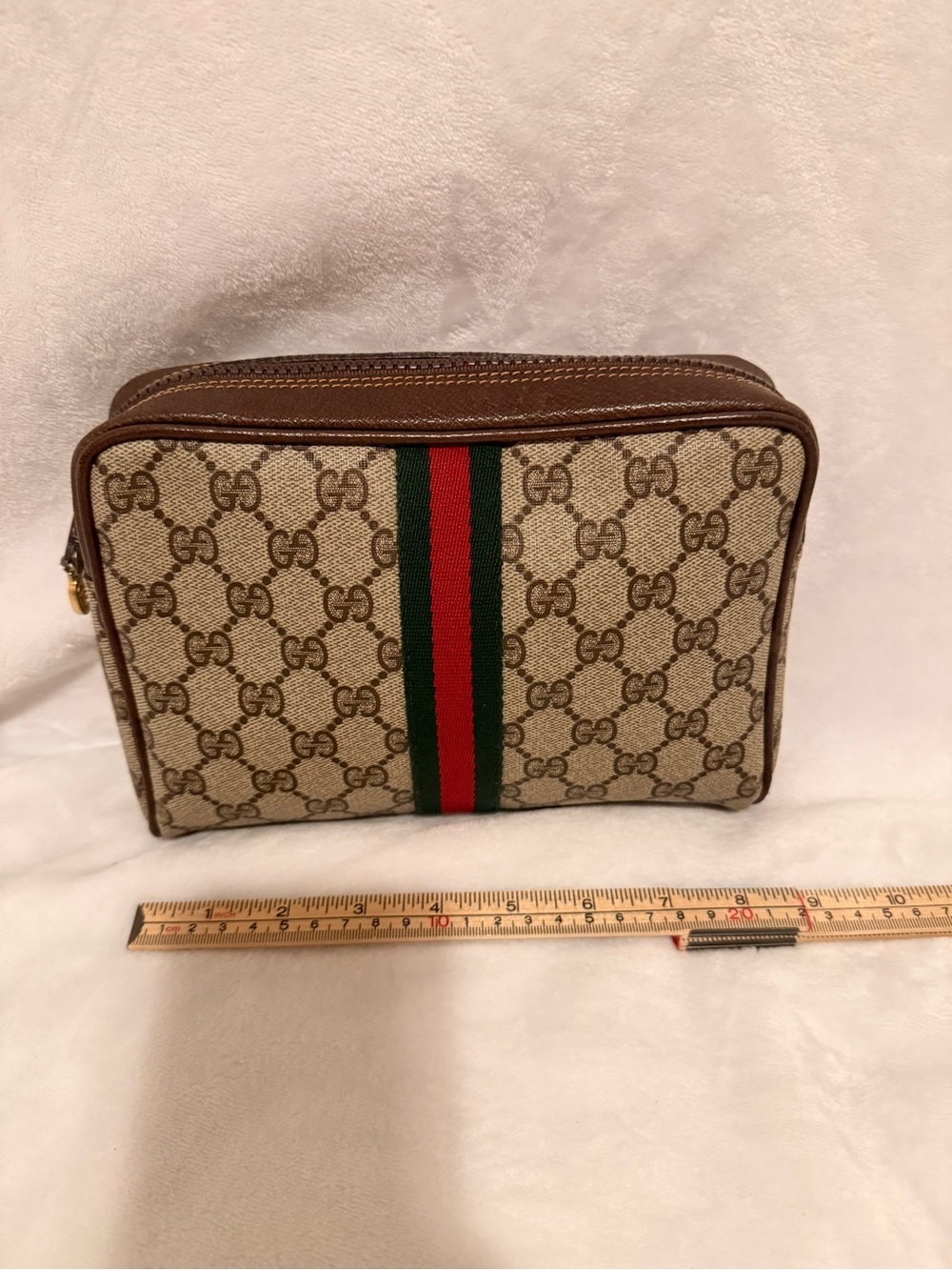 Gucci GG Supreme Web Sherry Line Clutch Bag